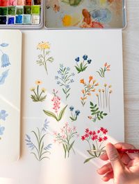 Pretty painted dainty gouache flowers for my newest stationery line