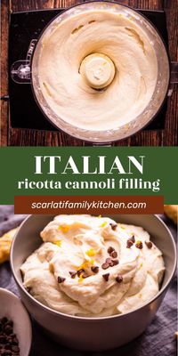 Learn how to make homemade Italian ricotta cannoli filling with just 4 ingredients. Made with strained ricotta cheese and flavored with a grated orange peel, this simple cannoli filling recipe can be used as a dip or to fill cannoli shells.