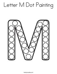 Letter M Dot Painting Coloring Page