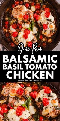 Basil balsamic tomato chicken couldn't be easier to make. Ready in less than 30 minutes! It's healthy and low carb. The balsamic sauce tastes incredible served overtop of rice.