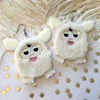 Furry Furby Earrings, Laser Cut Acrylic, Plastic Jewelry - Etsy