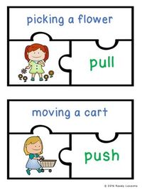 Push and Pull Sort Game Puzzles for Science Forces and Motion Activity