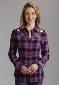 Stetson Women's AMETHYST OMBRE PLAID SHIRT