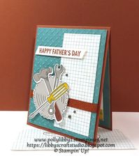 Today's card was created, as part of the Design Team, at Try a Sketch on Tuesday (TSOT) Challenge #641.  For my "Father's Day" card, I used Stampin' Up! Trusty Tools Bundle, Trusty Toolbox DSP and Metal Plate 3D Embossing Folder.  More details can be found on my blog.