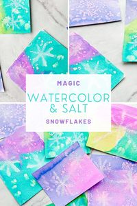 Add a touch of winter magic to your craft time with this easy salt and watercolor snowflake project! This is a perfect craft for kids of all ages and is a great way to bring a little winter indoors.