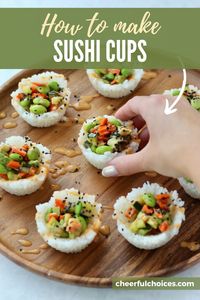 Sushi cups are perfect to have out as an appetizer or serve as a unique snack. They call for your favorite veggies, creamy avocado, and a drizzle of spicy mayo, all nestled in a springy rice cup. No baking involved!