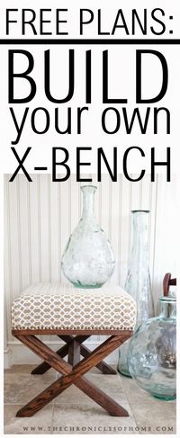 FREE PLANS - build your own X BENCH for around $50!