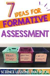 This blog post explains seven different ways for formative assessment in your secondary science class https://sciencelessonsthatrock.com/types-of-formative-assessment-html/