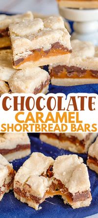 Chocolate Caramel Shortbread Bars - These Chocolate Caramel Shortbread Bars are the perfect bar to whip up for shortbread lovers! It has layers of homemade shortbread, caramel, and of course sweet chocolate. This homemade chocolate caramel bars recipe is definitely one to keep on hand for any occasion. #cookiedoughandovenmitt #dessertrecipes #chocolate