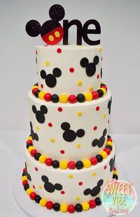 Mickey Mouse First Birthday cake #mickeymouse #birthdaycake #buttercreamcake