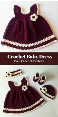 Little Princess Sara Crochet Baby Dress Free Pattern - Soukaina Collections - Free crochet patterns