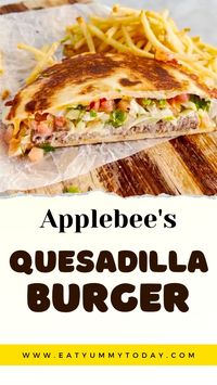 Recreate the iconic Quesadilla Burger from Applebee's right in your kitchen! This recipe combines a juicy, seasoned beef patty with melted pepper jack cheese, crispy bacon, fresh pico de gallo, shredded lettuce, and a flavorful Mexi-ranch sauce—all sandwiched between crispy cheddar quesadilla tortillas. Perfect for a unique burger night that's sure to impress! 🍔🌮🧀