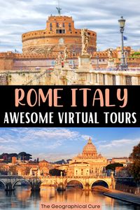 Planning a trip to Rome Italy? Or can't travel right now for any reason? If so, this is the ultimate guide to 27 best virtual tours of Rome. You can explore the beautiful and historic city online from the comfort of your home. In this Rome guide, you'll discover all of Rome's must see sites, attractions, and historic landmarks -- museums, ruins, churches, underground crypts, and palaces. This Rome guide can help you create an itinerary or bucket list for Rome or engage in some online learning.