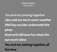 lyrics from belong together