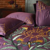 Forest Witch Embroidered Duvet Cover - Bedding by Sin in Linen