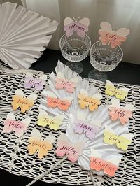 Watercolor Butterfly Place Cards|Butterfly Escort Cards|Botanical Garden Wedding Seating Display|Watercolor Calligraphy Butterfly|Sweet 16