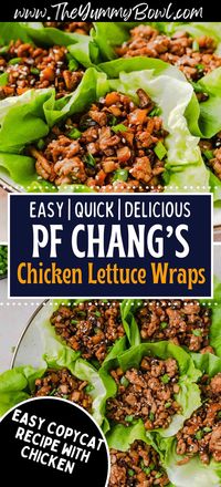 Savor the perfect balance of crunch and flavor with PF Chang's signature Chicken Lettuce Wraps. Featuring tender chicken, crisp water chestnuts, and a savory hoisin-based sauce, all wrapped in fresh lettuce leaves for a delicious, low-carb experience.