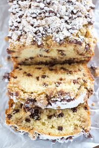 This chocolate chip crumb cake is unbelievably tender, loaded with chocolate chips and topped with the most amazing crumb topping!