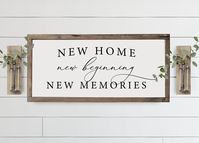 New Home New Beginning | Entryway sign | Farmhouse signs | Housewarming Gift | New Home Owner | Gift from Realtor | Living Room Sign