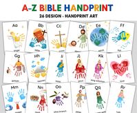 A-Z BIBLE Handprint Book, Alphabet Handprint Art, Baby Toddler Child, Sunday School Nursery Activity, Handprint Keepsake Printable - Etsy