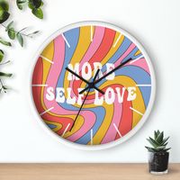 Retro Wall Clock, Groovy, Motivational, Bedroom Clock, Personalized, Silent, Wood Wall Clock, 70's Wall Art, Floral Home Design , Self Love ✨Groovy Style Wall Clocks from my shop: etsy.me/493wi3L More Info: .: Materials: 100% wood (frame), 100% plexiglass (face), 100% metal (mechanism) .: One size: 10" x 10" (25.4 x 25.4 cm) .: Pre-installed backside hook .: For indoor use .: Requires one AA battery (NOT included) .:  Silent clock mechanism ➡️ If you would like to look at our other products : et