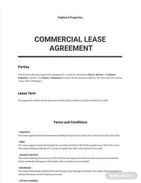 Commercial Lease Agreement Template