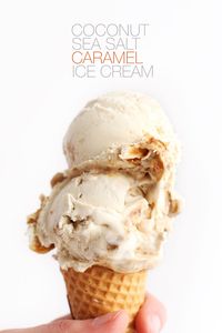 AMAZING Creamy Coconut Ice Cream with Sea Salt Caramel! #vegan #glutenfree #minimalistbaker