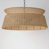 Woven bamboo strips are used to make a layered coastal pendant. Light escapes between the gaps in the material that is woven by hand that has a homespun warmth and natural appeal.Collection: TahitiSKU: 5235298