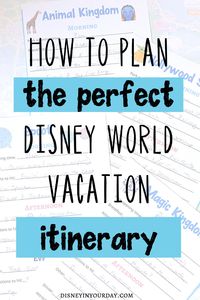 15 tips to create the perfect Disney World itinerary - if you're going to Disney World, you might want a plan. Whether you prefer something simple or detailed, it's good to stay organized! Everyone's approach to vacation is different so it's important to create an itinerary that's right for YOU, not just copy another itinerary you find online. Get the best tips for how to put together your ideal Disney World planner here!