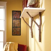 Need a quick, distinctive display shelf? Make this twig furniture style shelf from all-natural materials. Just cut the supports from branches, screw on a shelf, attach it to the wall and you're done!