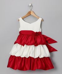 Perfect Christmas dress for Elizabeth!  "Take a look at this Red Tier Dress - Infant, Toddler & Girls by Princess Faith on #zulily today!"