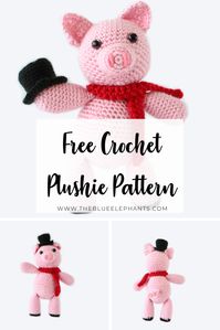 Peter the amigurumi piglet is a happy little guy who loves to play make believe! His pattern is free and he's an easy plushie to make for all skill levels!