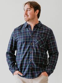 Men's Button Up Shirt - Winter Park Plaid - SweetHoney Clothing