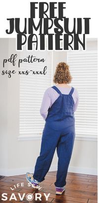 check out this womens jumpsuit pattern to sew yourself and amazing outfit. This free sewing pattern sews up a perfect loose fit jumpsuit you will love.