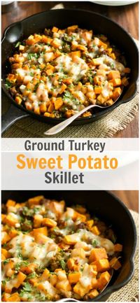 ground turkey sweet potato skillet - will make again only for health benefits and bridge actually ate it! 7/24