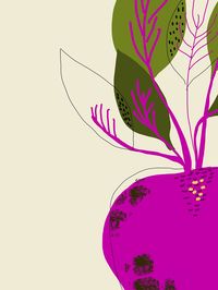 Vegetables kitchen print. Beetroot with leaves printable wall art for your kitchen or restaurants - Iliriart