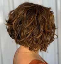 Wavy Stacked Bronze Brown Bob Hairstyle