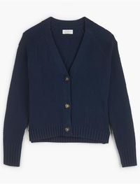 TEXTURED CARDIGAN, AMERICAN NAVY