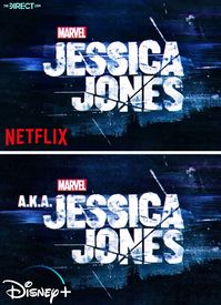 Jessica Jones title cards for Netflix and Disney