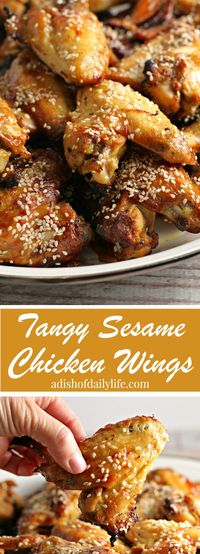 These Tangy Sesame Chicken Wings, with their Asian flair, are my go-to game day and party appetizer recipe! Everyone always raves about them, and they disappear quickly! YOU HAVE TO TRY THESE! *Make a double batch and freeze the extras for another party!