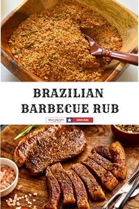 This flavorful Brazilian barbecue rub is adapted from the popular Bahian spice blend known as Tempero Baiano. This savory homemade rub is ideal for beef, and the combination of herbs and warm spices is delicious!