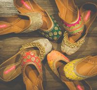 bridal juttis, ghungroo juttis, colorful shoes, indian shoes