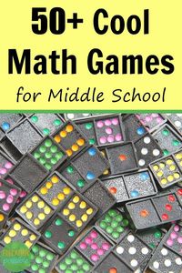 Looking for games to help you review math concepts? Middle school math - learning fractions, decimals, and algebra, is a bit more challenging. That's why I compiled this list of math games that would work for my older homeschoolers. These 50+ fun & interesting middle school math games will teach and challenge your junior high student. Help teens realize that math is fun. Are your favorites listed? Some of mine are! #math #mathgames #middleschool