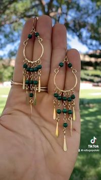 chandelier earrings tutorial 🌀✨ I made these chandelier earrings as a custom order yesterday and I absolutely love how the gold color of the brass complicated the deep malachite color! This earring style is one of my favorite designs to make because it always comes out so elegant, and it’s always rewarding seeing the final product!:) Also.. that malachite bead did not end up being found 🤣 I swear malachite always tends to run away from me or get ran over! Long story to that one… If you’re ...