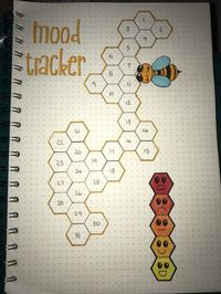 Bumble bee themed bujo mood tracker