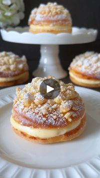 379K views · 22K reactions | Click here for the Recipe 🤍

Streuseltaler

Perfect for cozy coffee hours or as a sweet treat in between! 🥰

📝 Ingredients:

(9 pieces with a diameter of 8cm each)

For the yeast dough:

- 250 g flour
- 25 g sugar
- 1 pinch of salt
- 1 tsp dry yeast
- 125 ml lukewarm milk
- 30 g soft butter
- 1 egg
- 1 egg yolk + 1 tablespoon cream for brushing

For the diplomat cream:

- 250 ml milk
- 2 egg yolks
- 50 g sugar
- 20 g cornstarch
- 1 tsp vanilla extract
- 100 ml whipped cream

For the streusel:

- 50 g flour
- 25 g sugar
- 25 g cold butter

🤍 Preparation:

1. Prepare the yeast dough by sifting flour, sugar, and salt into a bowl. Create a well in the center, add dry yeast, a splash of lukewarm milk, and a pinch of sugar. Let it rest until the yeast is activate