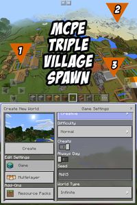 MCPE Triple Village Seed! Seed:AWXS