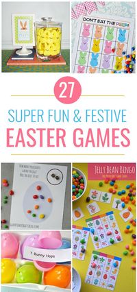 27 Fun Easter Games for Kids (Like Jelly Bean Bingo and Don't Eat The Peep!) These Easter Ideas are so fun. #easter #eastergames #kids #fun #parenting