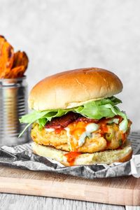 Buffalo Chicken Burgers - A Seasoned Greeting - Savory and Spicy!