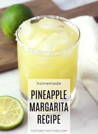 Pineapple Margarita by The Toasty Kitchen - #margarita #pineapple #pineapplemargarita #cocktail #summer #pineapplecocktail #alcoholic #adult #recipe